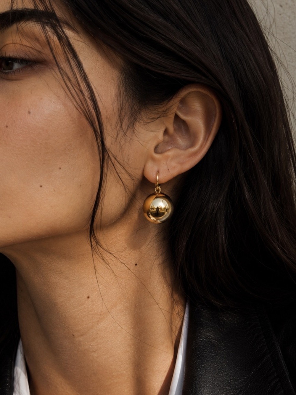 Classic Gold Ball Drop Earrings